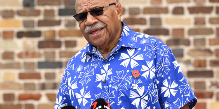 Fiji PM wins international athletics medal, at 75