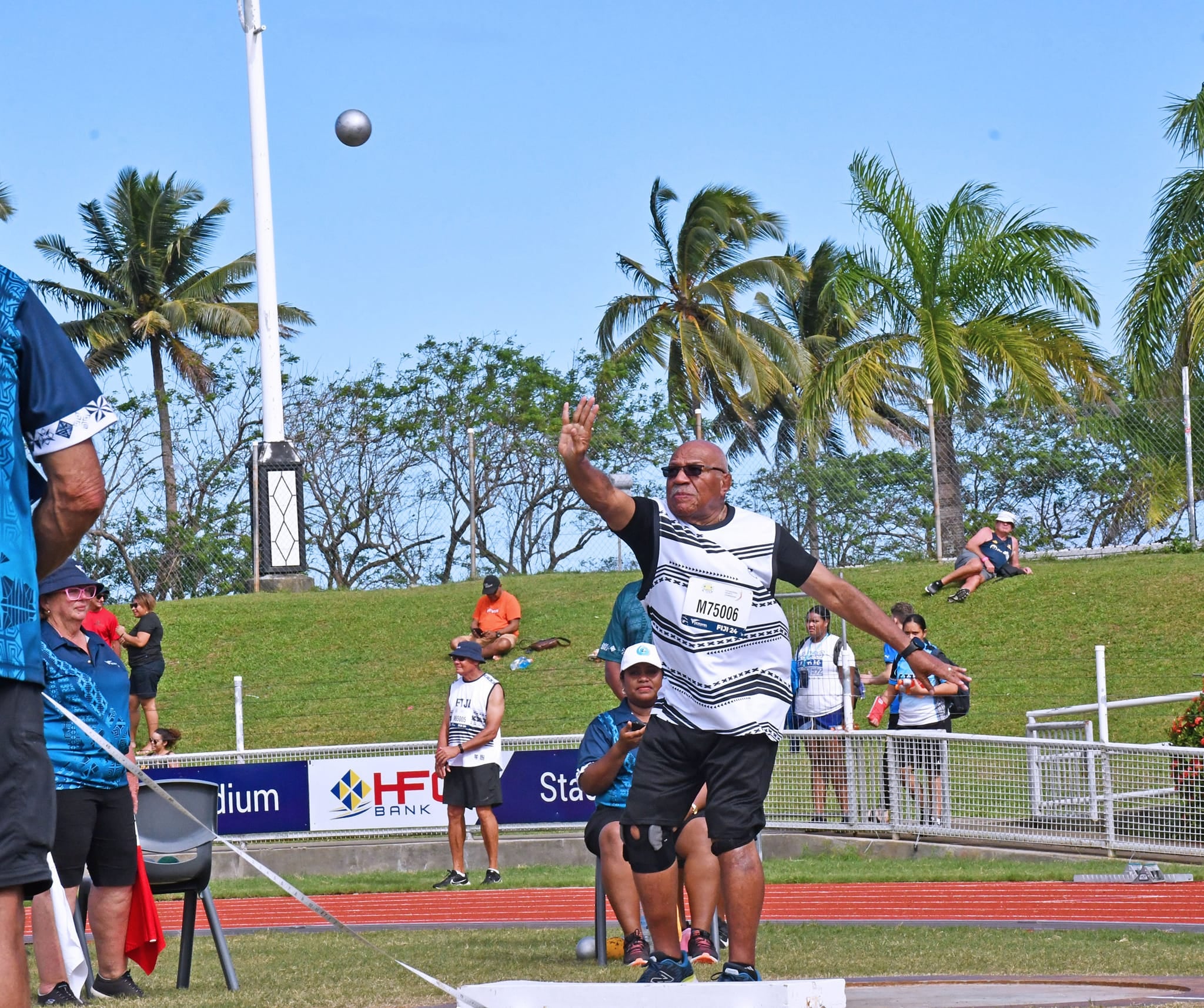 Sitiveni Rabuka comepeting in shot put at the Oceania athletics championships held in Suva on 5 June