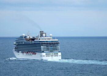 Another Oceania Cruises vessel, the Vista, on April 10, 2024.