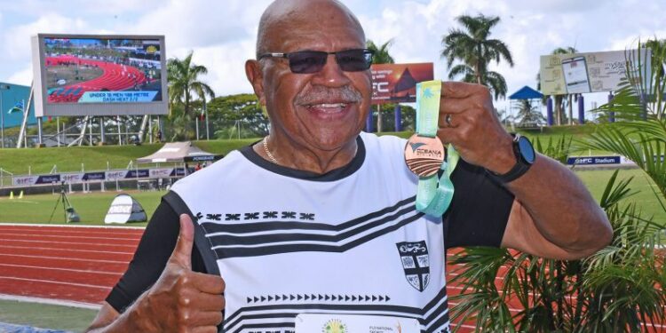 Sitiveni Rabuka: Fiji Prime Minister wins bronze medal at the Oceania Athletics Championships