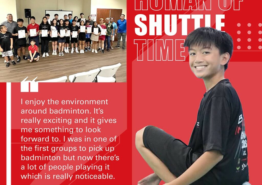 HUMANS OF SHUTTLETIME – JACOB PAREDES – Badminton Oceania