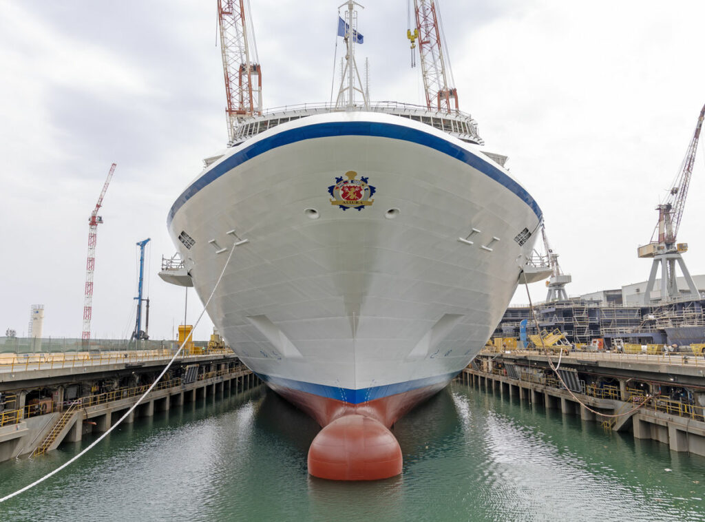 Oceania Cruises’ New Ship, Allura, Floated Out in Genoa, Italy