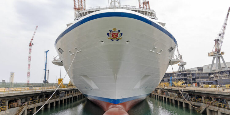 Oceania Cruises’ New Ship, Allura, Floated Out in Genoa, Italy