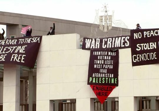 Pro-Palestinian group scales Australia’s parliament
