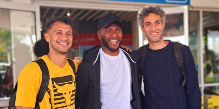Vanuatu's favourite son Brian Kaltak has arrived home in Port Vila along with his international teammates Jared Clark and Mitch Cooper ahead of Saturday's FIFA World Cup Oceania Qualifier against Samoa at VFF Freshwater Stadium.